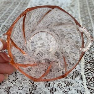 Vintage pink glass salt dish with handles. Great for a ring dish or trinket dish